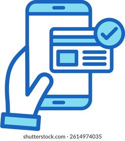 Online Payment Icon Blue Vector Illustration