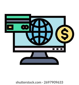 Elemento De Ícone De Pagamento Online Para Design