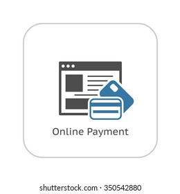 Online Payment Icon. Flat Design. Business Concept. Isolated Illustration.