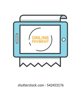 Online payment icon. Flat design vector illustration.