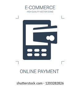 online payment icon. high quality filled online payment icon on white background. from e commerce collection flat trendy vector online payment symbol. use for web and mobile