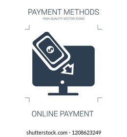online payment icon. high quality filled online payment icon on white background. from payment methods collection flat trendy vector online payment symbol. use for web and mobile