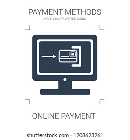 online payment icon. high quality filled online payment icon on white background. from payment methods collection flat trendy vector online payment symbol. use for web and mobile