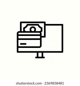 icono de pago en línea, icono aislado en fondo claro, perfecto para sitio web, blog, logotipo, diseño gráfico, medios sociales, interfaz de usuario, aplicación móvil