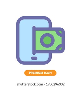 icono de pago en línea aislado en fondo blanco. para el diseño de su sitio web, logotipo, aplicación, interfaz de usuario. Ilustración gráfica vectorial y trazo editable. EPS 10.