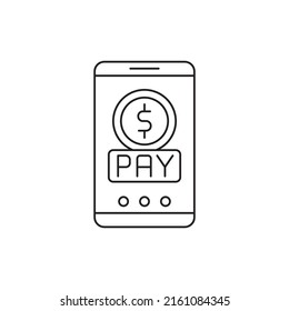 Online payment icon in line style icon, style isolated on white background