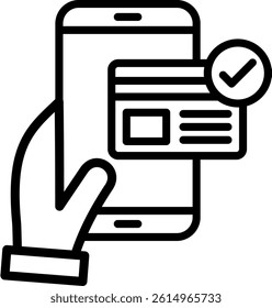 Online Payment Icon Line Vector Illustration