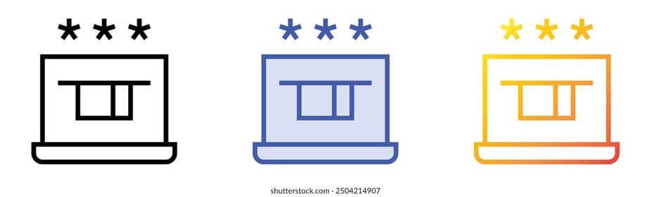 online payment icon. Linear, Blue Fill and Gradient Style Design Isolated On White Background