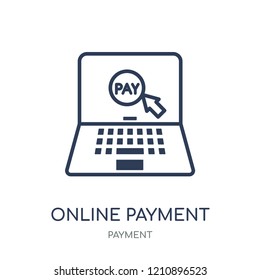 Online payment icon. Online payment linear symbol design from Payment collection. Simple outline element vector illustration on white background.