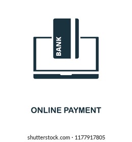 Online Payment icon. Monochrome style design from e-commerce collection. UI. Pixel perfect simple pictogram online payment icon. Web design, apps, software, print usage.