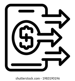 Online payment icon. Outline Online payment vector icon for web design isolated on white background