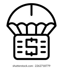 Online payment icon outline vector. Cashback money. Coin refund