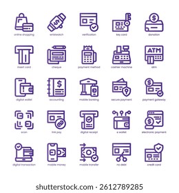 Online Payment Icon pack for your website, mobile, presentation, and logo design. Online Payment Icon line basic color design. Vector graphics illustration and editable stroke.