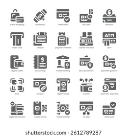 Online Payment Icon pack for your website, mobile, presentation, and logo design. Online Payment Icon solid design. Vector graphics illustration and editable stroke.