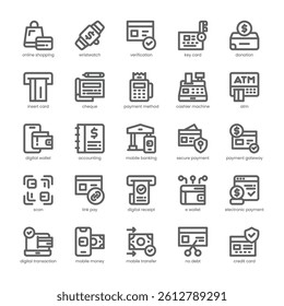 Online Payment Icon pack for your website, mobile, presentation, and logo design. Online Payment Icon outline design. Vector graphics illustration and editable stroke.