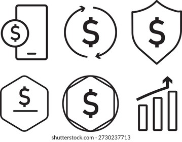 Conjunto de iconos de pago en línea. Transacciones digitales modernas y símbolos bancarios. Iconos de tarjeta de crédito y billetera móvil. Elementos de interfaz de comercio electrónico de Vector