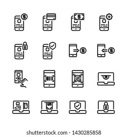 Online payment icon set.Vector illustration
