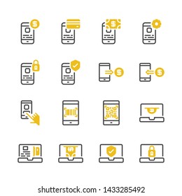 Online payment icon set.Vector illustration
