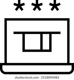 online payment icon. Thin linear style design isolated on white background