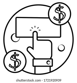 ilustración vectorial de icono de pago en línea
