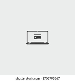 icono de pago en línea. vector de pago en línea sobre fondo gris