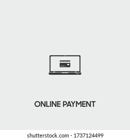icono de pago en línea. vector de pago en línea sobre fondo gris