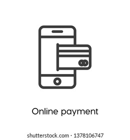 Online Payment Icon Vector. Paying And Banking Symbol. E-commerce And Banking Icon Vector. Linear Style Sign For Mobile Concept And Web Design.