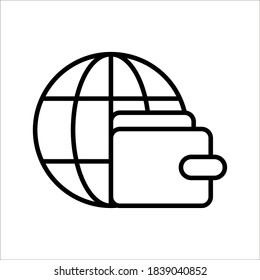 Online-Zahlungssymbol-Vektorgrafik. Zahlungs- und Banksymbol. E-Commerce und Banking Symbol Vektorgrafik. Lineares Design für mobiles Konzept und Webdesign. auf weißem Hintergrund