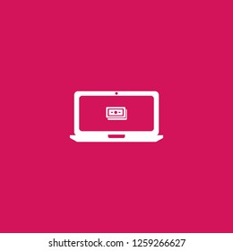 online payment icon vector. online payment sign on pink background. online payment icon for web and app
