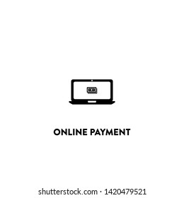 online payment icon vector. online payment sign on white background. online payment icon for web and app