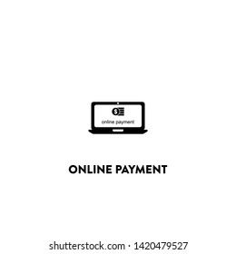 online payment icon vector. online payment sign on white background. online payment icon for web and app