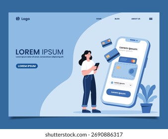 Online-Zahlung Illustration Hintergrund Web-Banner Vorlage Design