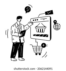 Una ilustración de pago en línea, ecommerce 