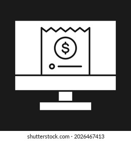 Imagen vectorial de icono de pago en línea, factura, desprotección. También se puede usar para Finanzas y Dinero. Idóneo para aplicaciones web, aplicaciones móviles y medios impresos.