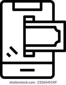 Online Payment Line Symbol - Einzelsymbol, Vektorgrafik