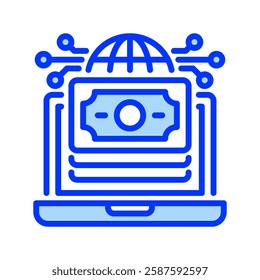 Online Payment line icon. Universal creative premium symbol. Vector sign icon logo template. Vector illustration