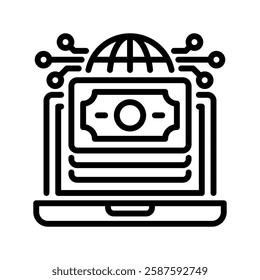 Online Payment line icon. Universal creative premium symbol. Vector sign icon logo template. Vector illustration