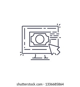 Online payment, line vector icon