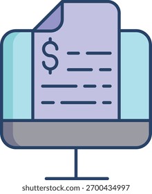 pagamento on-line desenho de ícone de cor linear