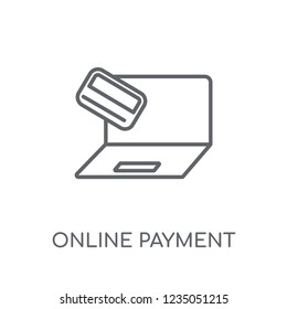 Online payment linear icon. Modern outline Online payment logo concept on white background from e-commerce and payment collection. Suitable for use on web apps, mobile apps and print media.