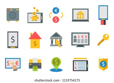 Online payment methods confirmed finance paying mobile banking workplace vector illustration in flat style.