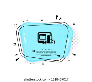 Online Payment methods icon. Quote speech bubble. Web money sign. Credit card symbol. Quotation marks. Classic online payment icon. Vector