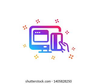 Online Payment methods icon. Web money sign. Credit card symbol. Dynamic shapes. Gradient design online payment icon. Classic style. Vector