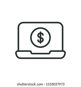 online payment - minimal line web icon. simple vector illustration. concept for infographic, website or app.