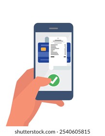 Pagamentos on-line, Banca móvel e Internet Banca conceito ilustração Stock