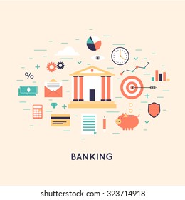 On-line payment, mobile payments, electronic funds transfers. Flat design vector illustration. 