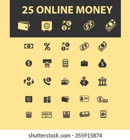 online payment, money, banking icons