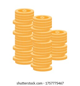 online payment, money stack of coins, ecommerce market shopping, mobile app vector illustration