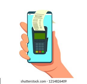 Online payment on computer vector illustration, flat cartoon big pay bill tax via credit card and laptop pc concept. Vector stock illustration.