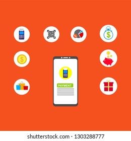 Online payment on computer vector illustration, flat cartoon big pay bill tax via credit card and smartphone concept, financial accounting, electronic payment notification with digital receipt